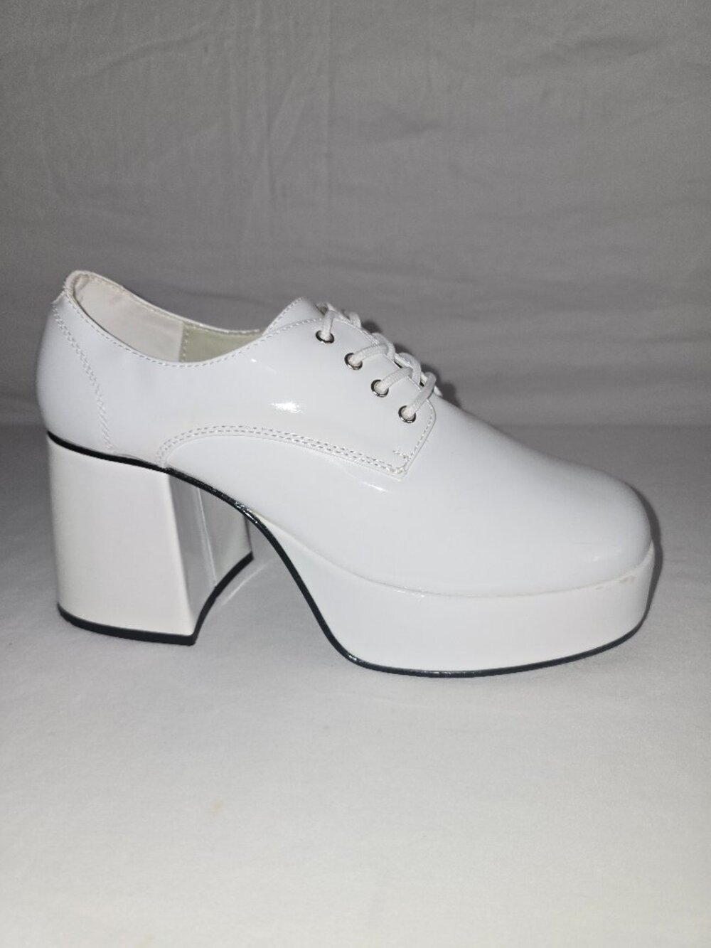 Funtasma JAZZ-02 Men's Size 9 White Patent Platform Disco Retro Costume Shoes